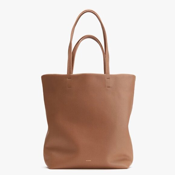 Cuyana Handbags - CUYANA Tall Easy Tote in Caramel Brown Leather Shoulder Bag